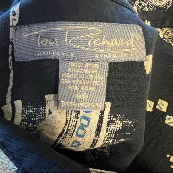 Tori Richard Mens 100% Silk Patterned Button Down Collared Shirt - Picture 8 of 8